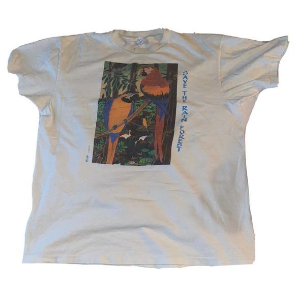 Vintage Save The Rainforest 87 Del Rio Single Stitch‎ T Shirt Adult Size XL - Picture 1 of 9